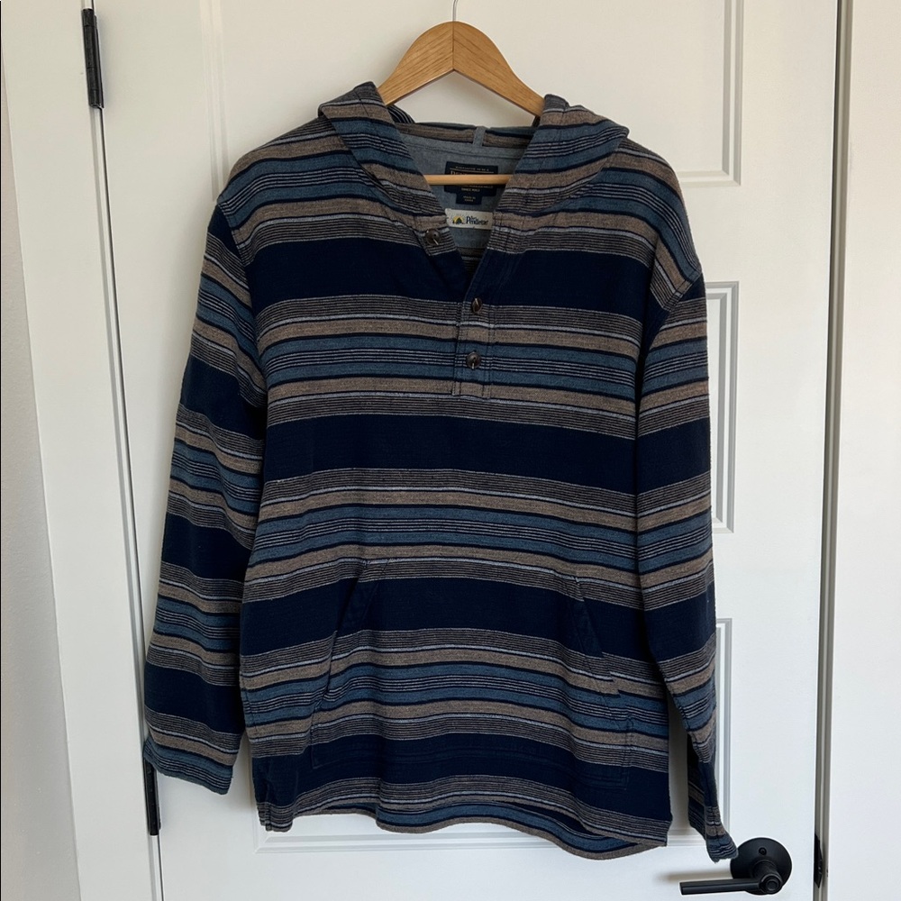 Pendleton Blue and Gray Striped Hoodie